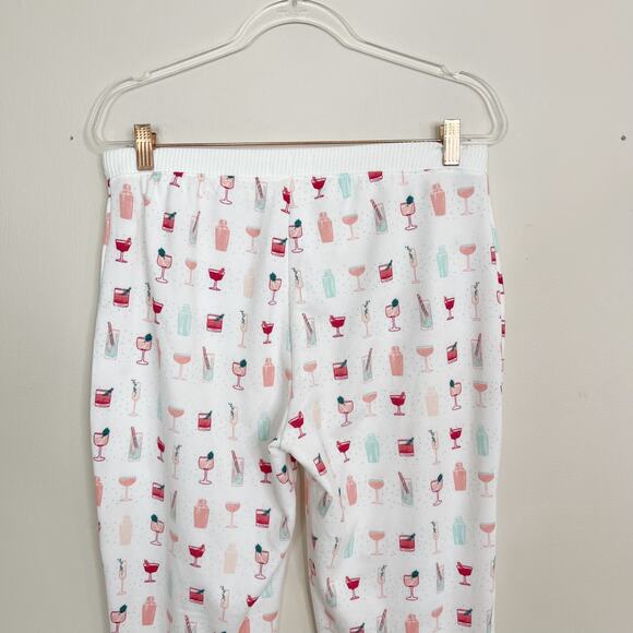 LC Lauren Conrad Cocktail Jogger Pajama Pants White Medium M Intimates Fleece - Picture 6 of 9